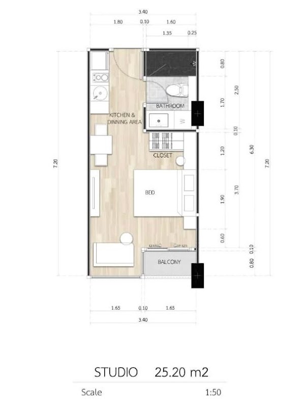 Студия 25 м², Siam Oriental Dream